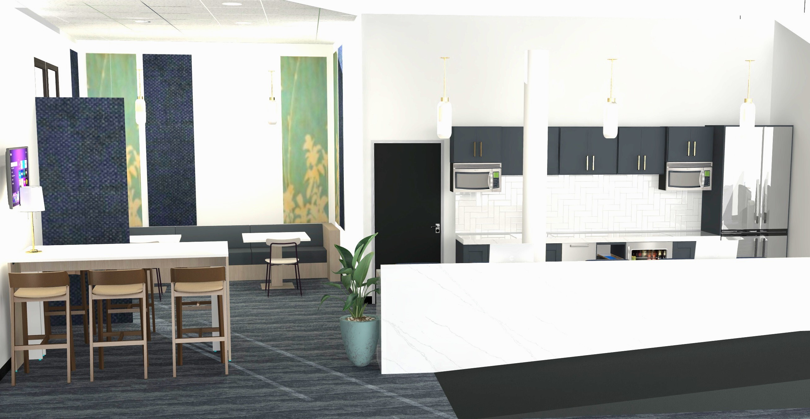 50 Franklin l Kitchen Seating Areas